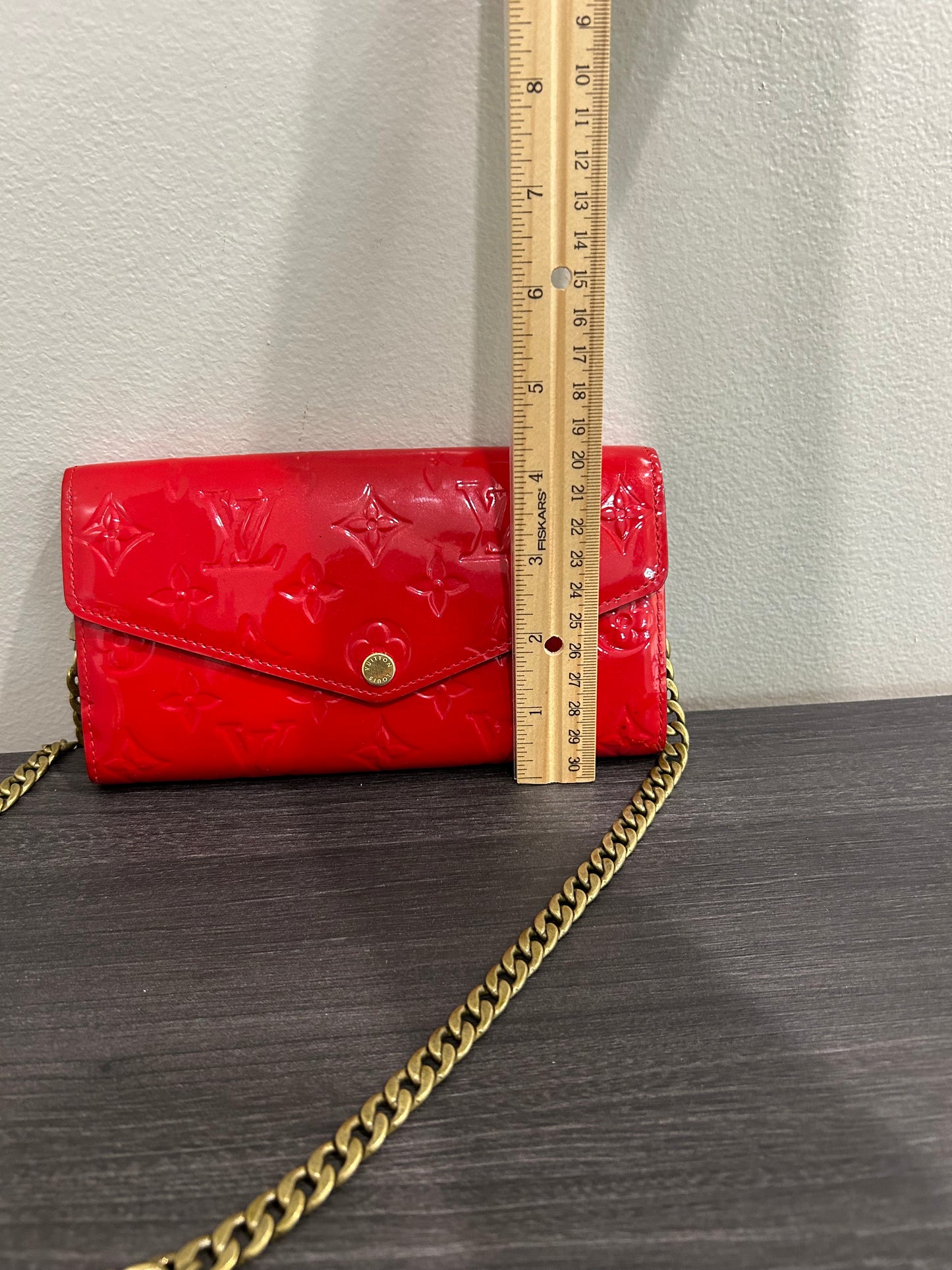SOLD! Louis Vuitton Monogram Vernis Wallet on Chain