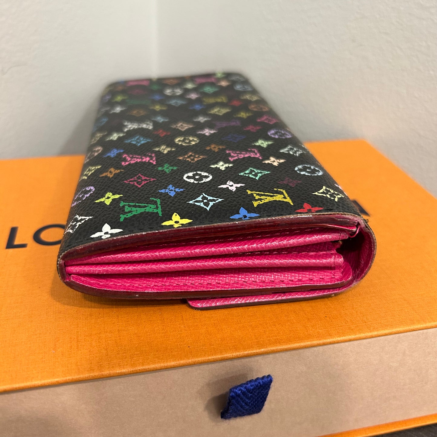 #206 LOUIS VUITTON Murakami Bifold Wallet with Storage Box