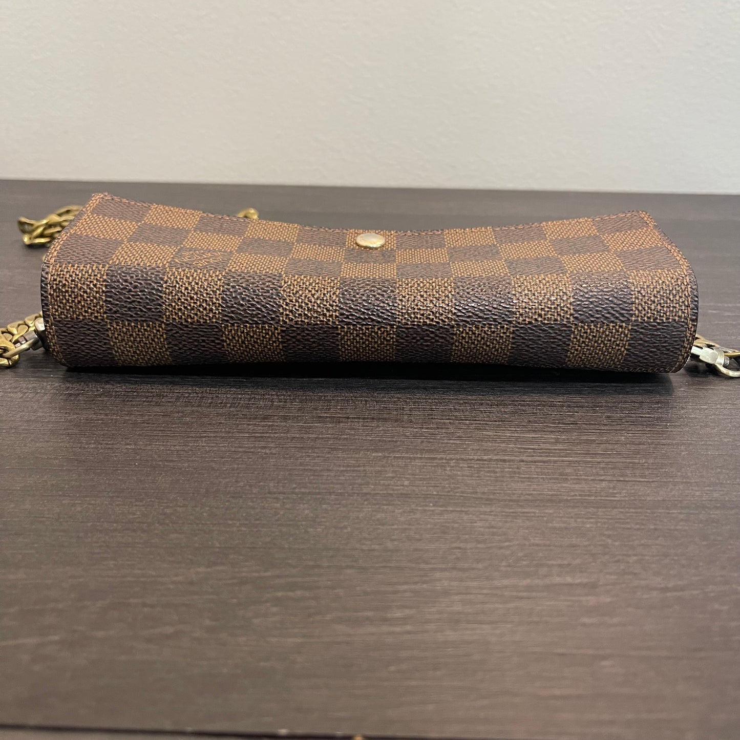 SOLD! Louis Vuitton Damier Ebene Wallet on Chain