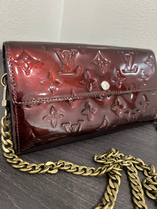 SOLD! Louis Vuitton Monogram Vernis Wallet on Chain