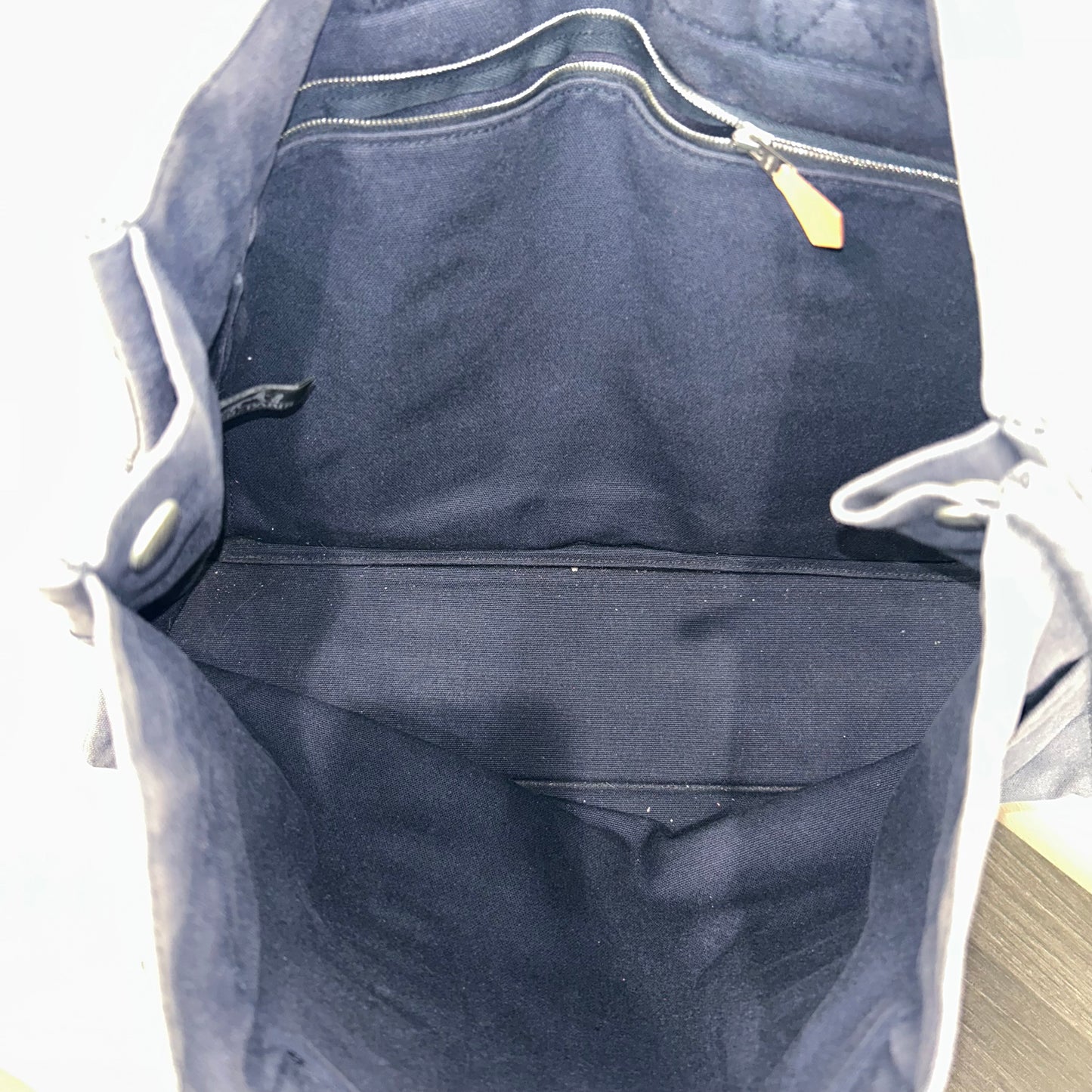 1013 HERMÈS Toile Fourre-Tout MM Tote Blue