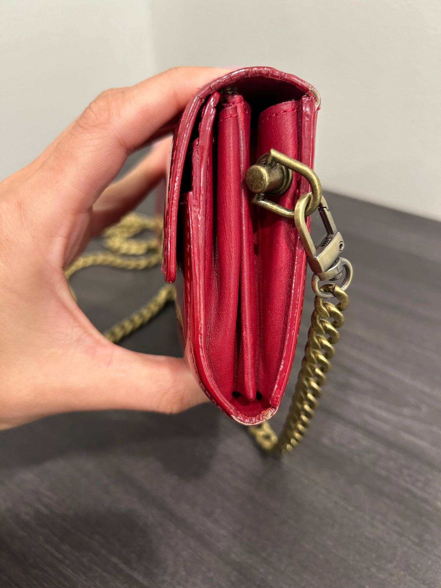 SOLD! Louis Vuitton Monogram Vernis Wallet on Chain