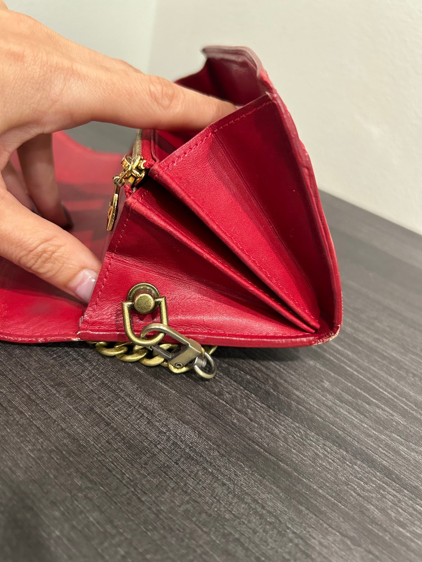SOLD! Louis Vuitton Monogram Vernis Wallet on Chain