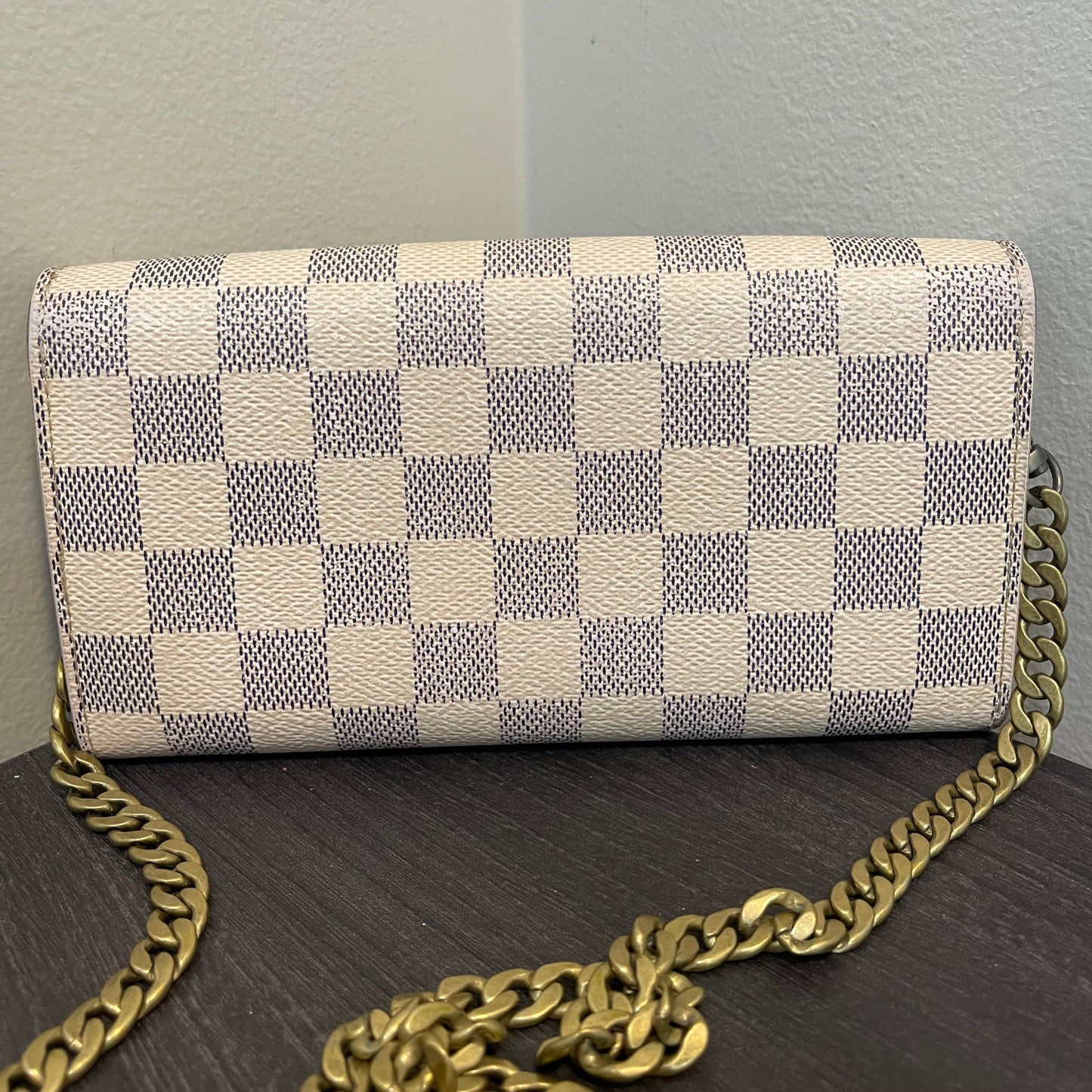 SOLD! Louis Vuitton Damier Azur Wallet on Chain