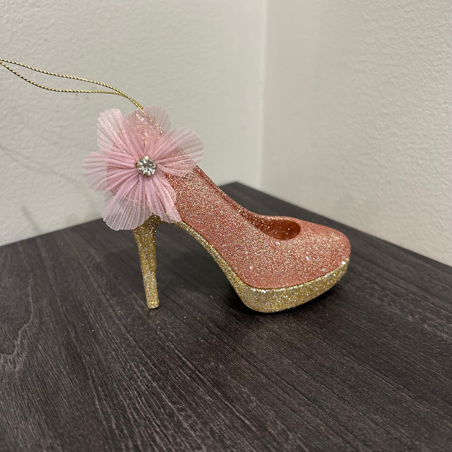 Pink Sparkle Pump Ornament for Charity