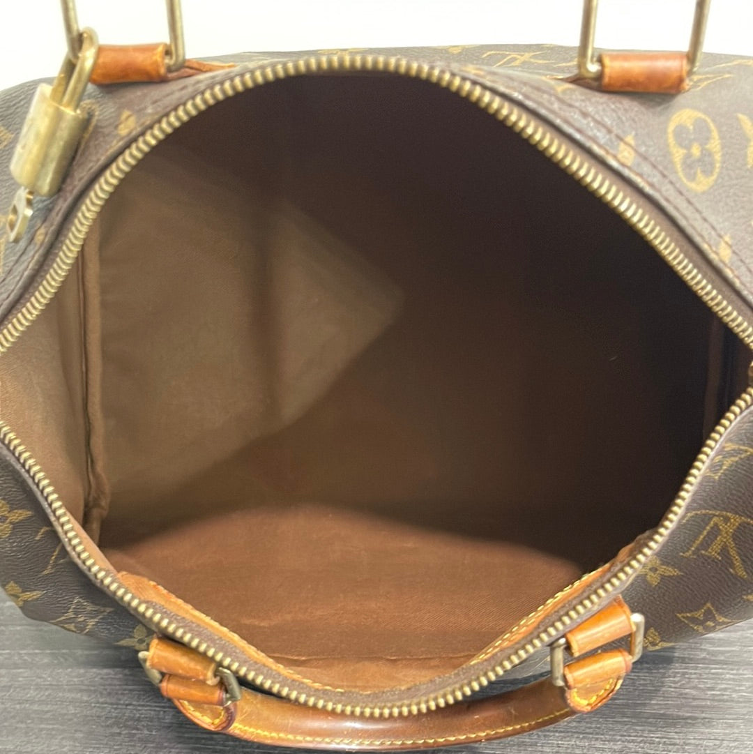 SOLD! Louis Vuitton Monogram Speedy 30 with Lock & Key