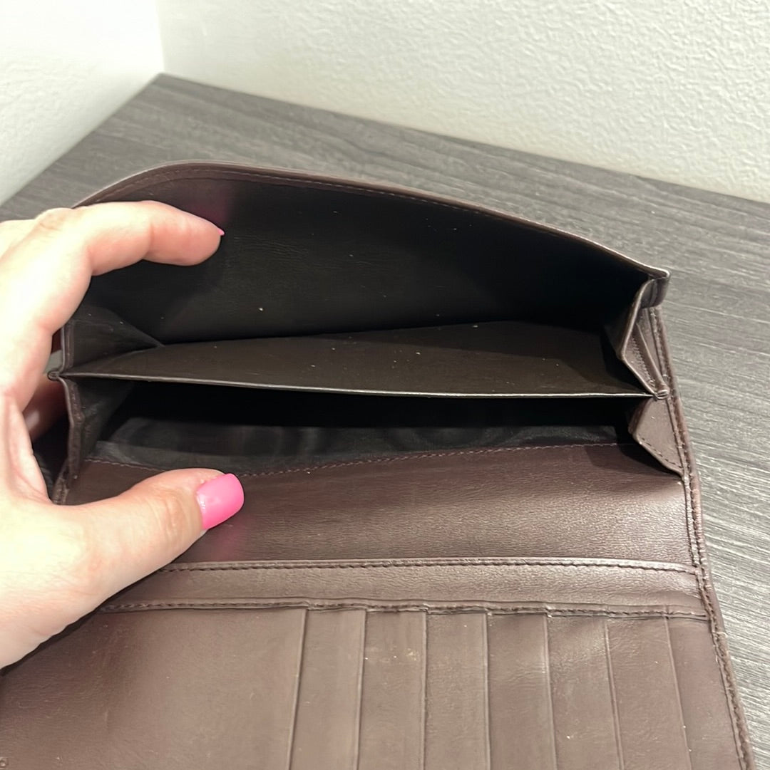 SOLD! Gucci GG Dark Brown Leather Wallet