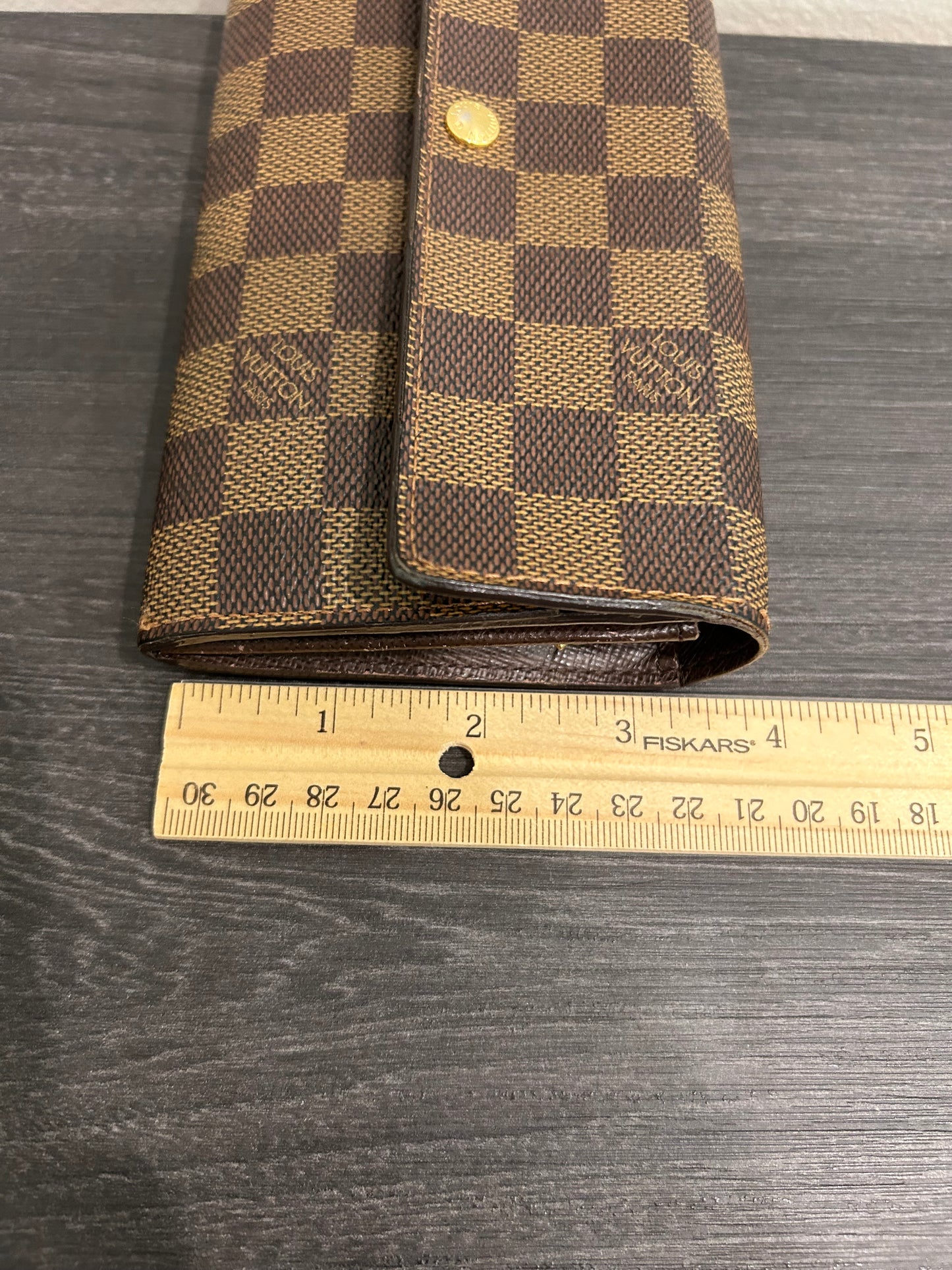 SOLD! Louis Vuitton Damier Wallet with Shoulder Strap
