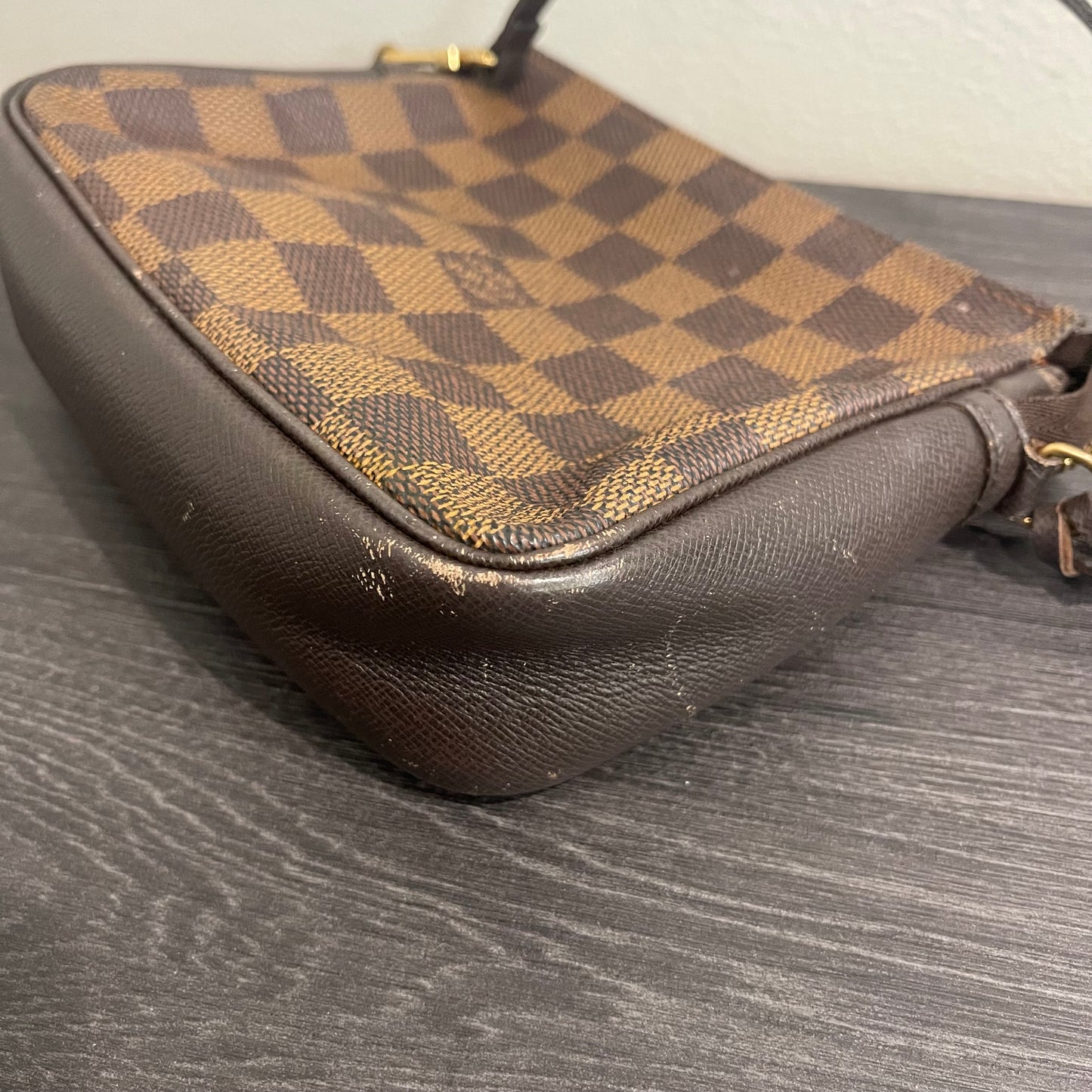 SOLD! Louis Vuitton Damier Ebene Trousse Make Up Bag Pochette