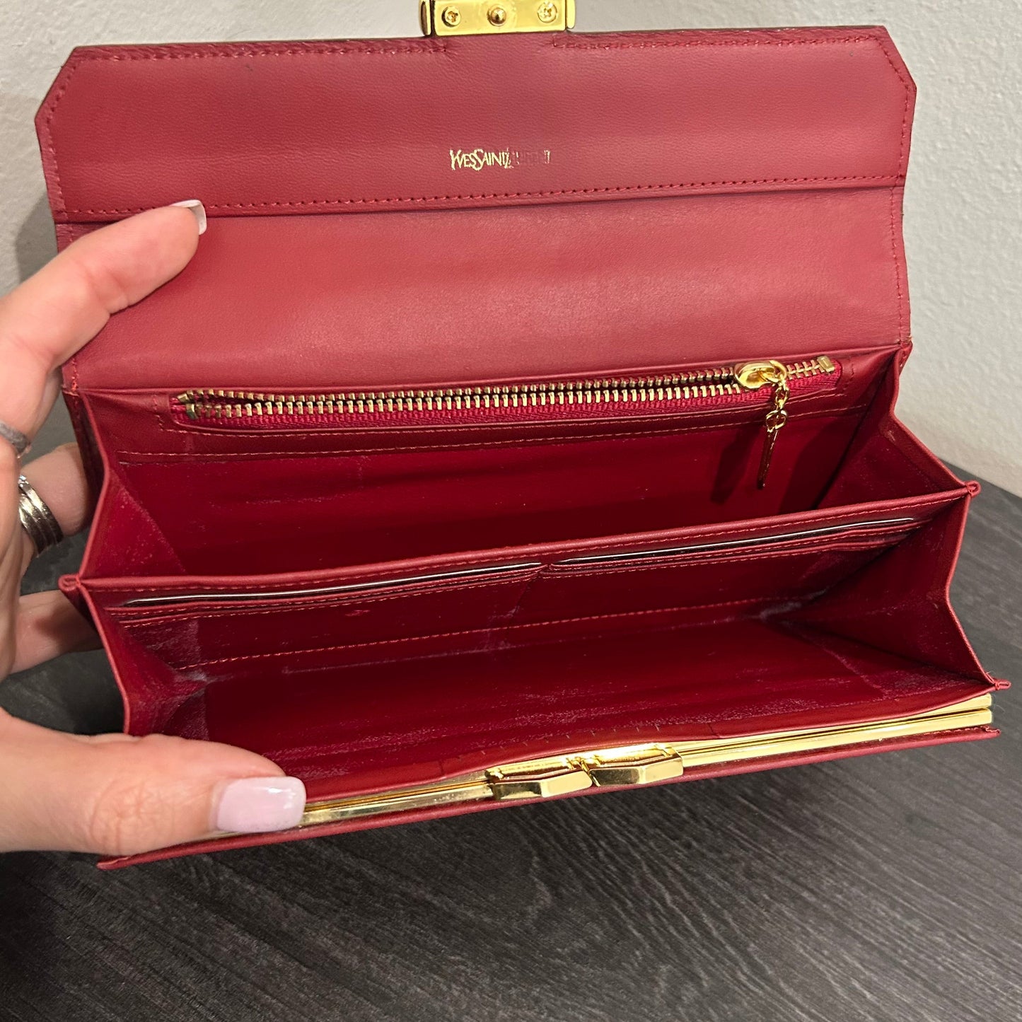 #213 YSL Exotic Red Bifold Wallet