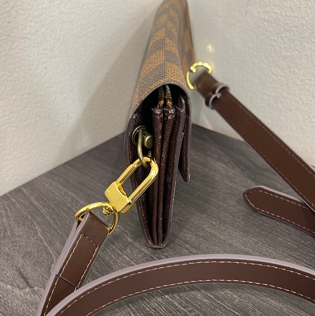 SOLD! Louis Vuitton Damier Wallet with Strap