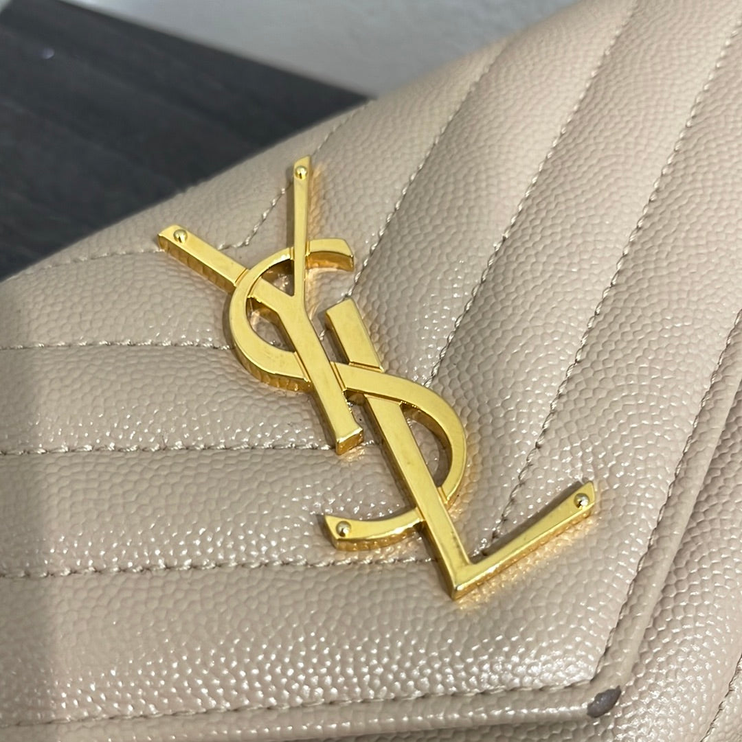 SOLD! Yves Saint Laurent YSL Caviar Wallet on Chain