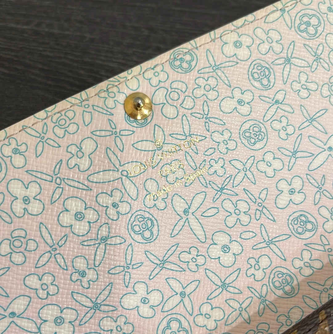 SOLD! Louis Vuitton Monogram Fleuri Sarah Wallet