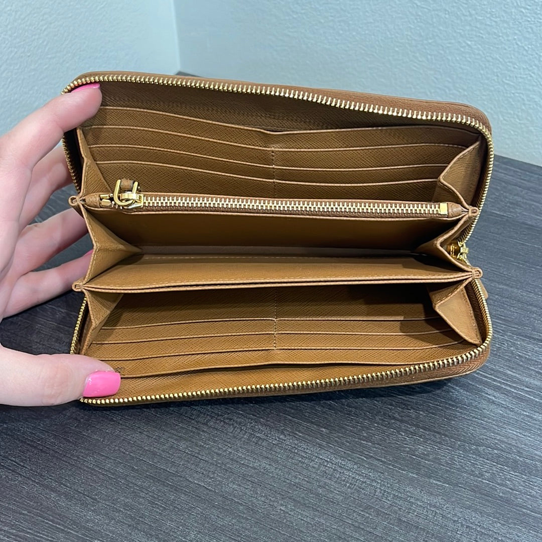 Prada Leather Zippy Wallet