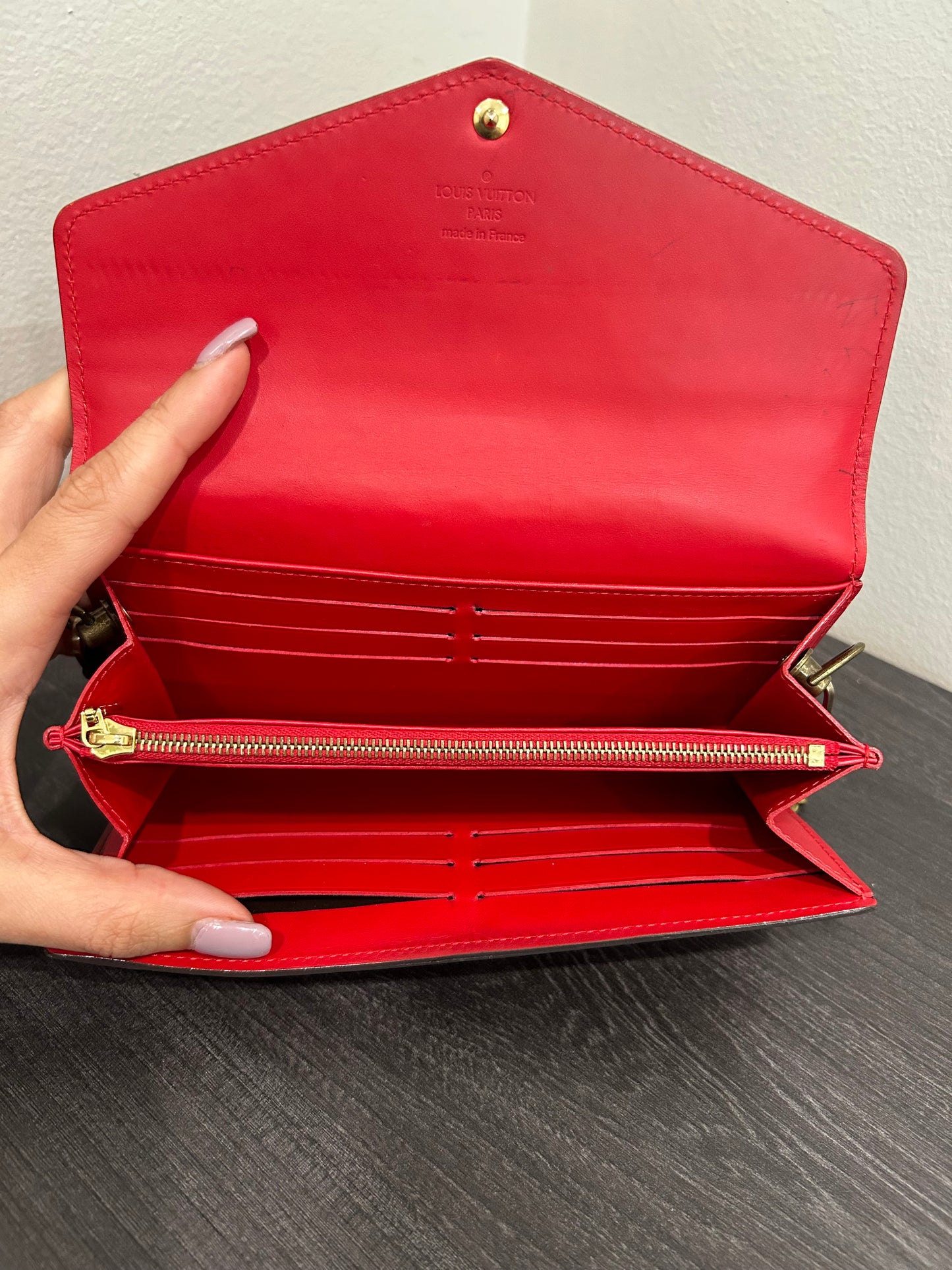 SOLD! Louis Vuitton Monogram Vernis Wallet on Chain
