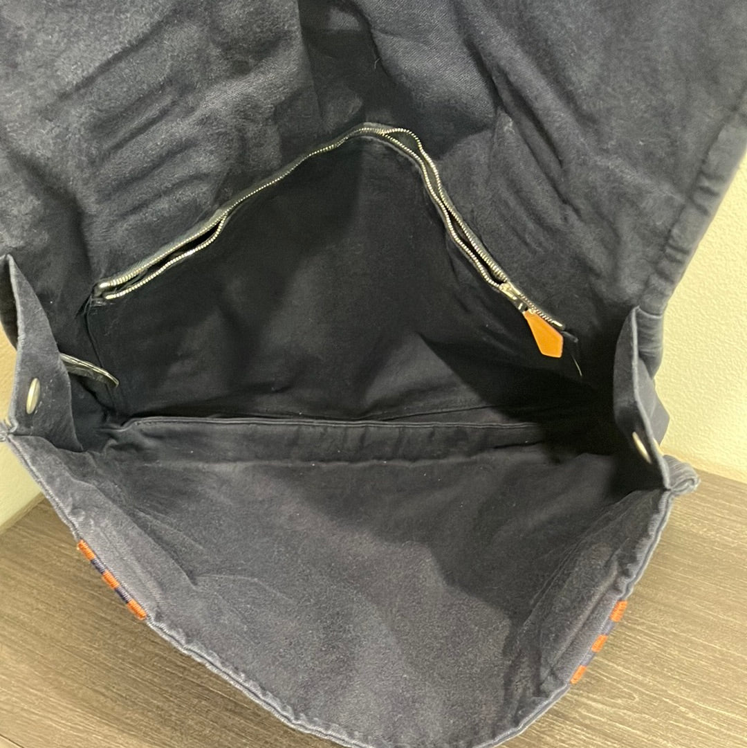 SOLD! Hermès Fool Toe Basas MM Canvas Shoulder Bag
