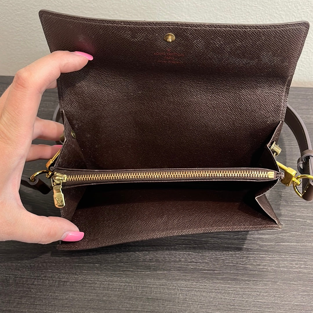 SOLD! Louis Vuitton Damier Wallet with Strap