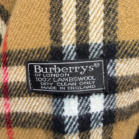#8272 Vintage BURBERRY Archive Beige Check 100% Lambswool Scarf Stole