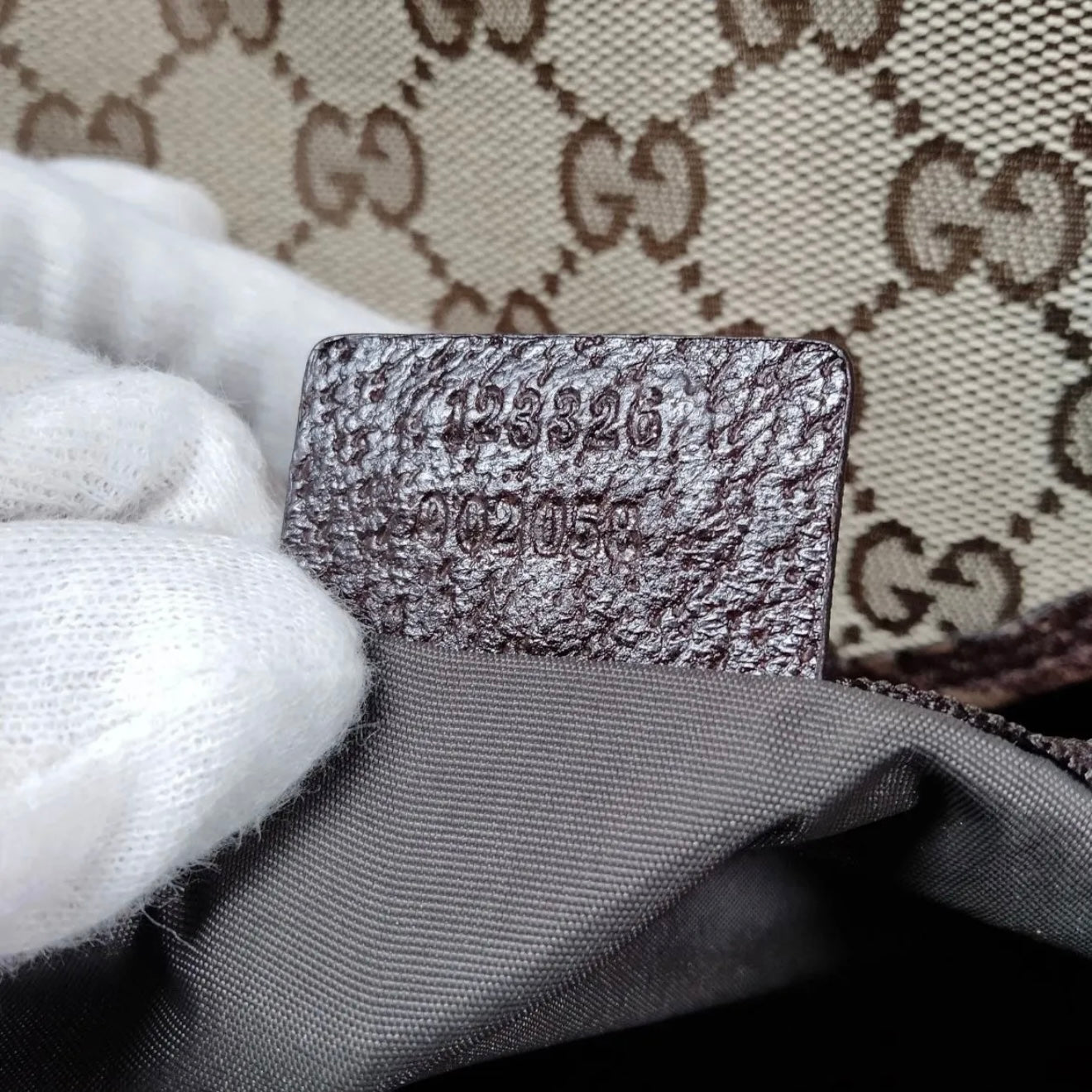 #825 GUCCI GG Canvas Diaper Bag