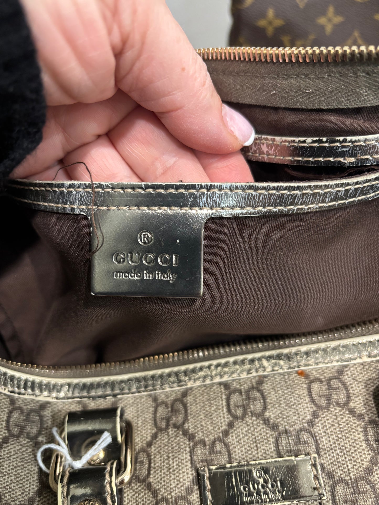1106 GUCCI Brown/Gold Boston Bag