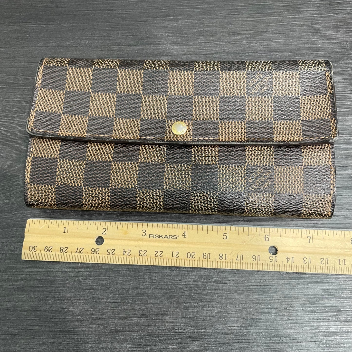 #178 LOUIS VUITTON Damier Ebene Long Wallet