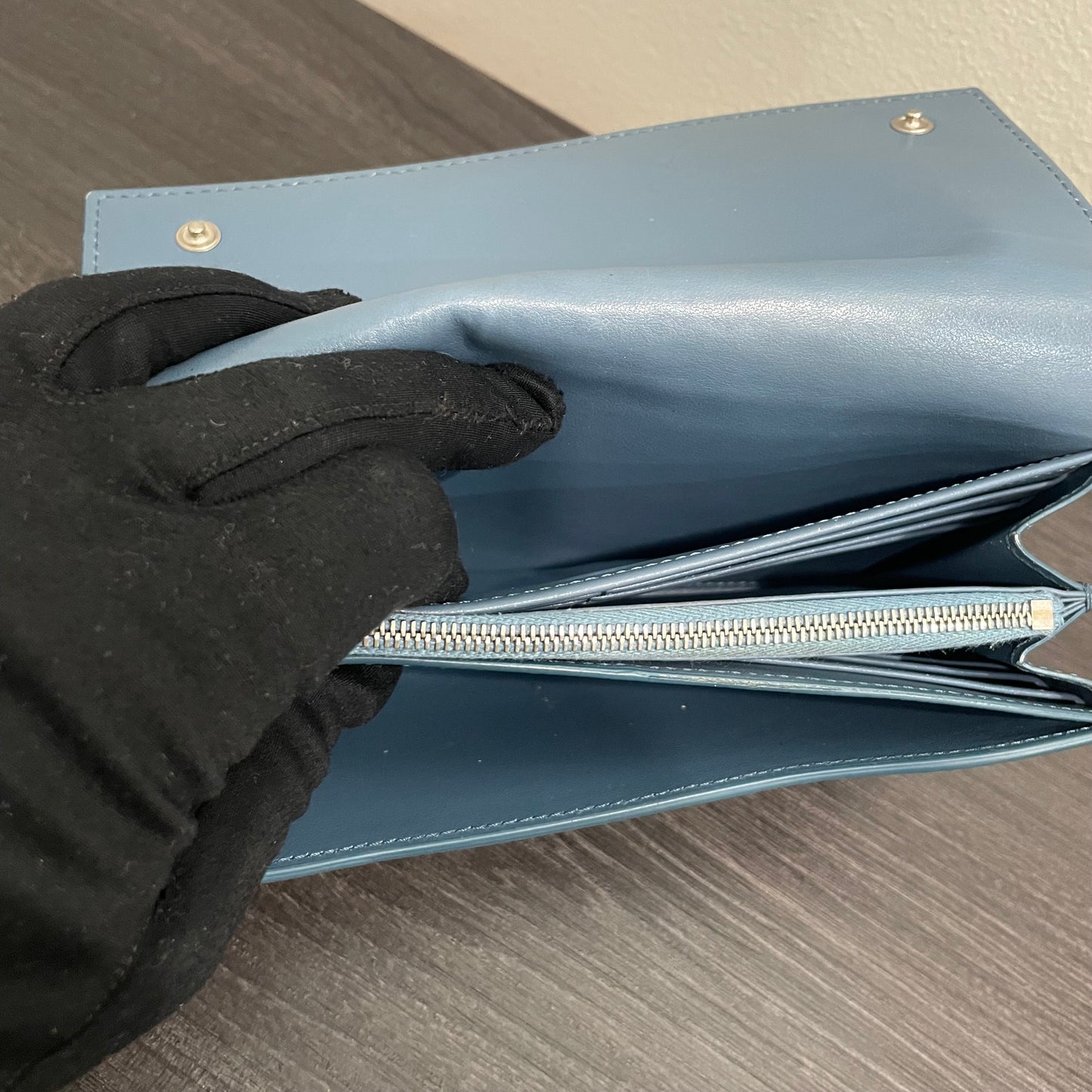 #188 CELINE Leather Long Wallet
