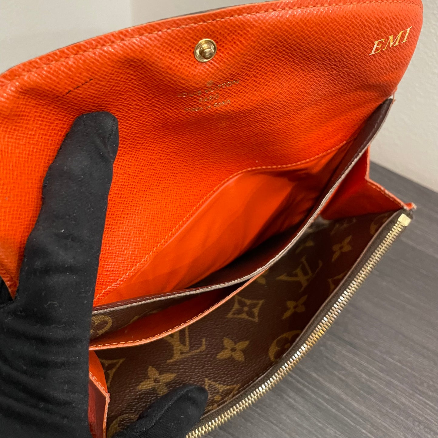 #197 LOUIS VUITTON Monogram Orange Long Wallet