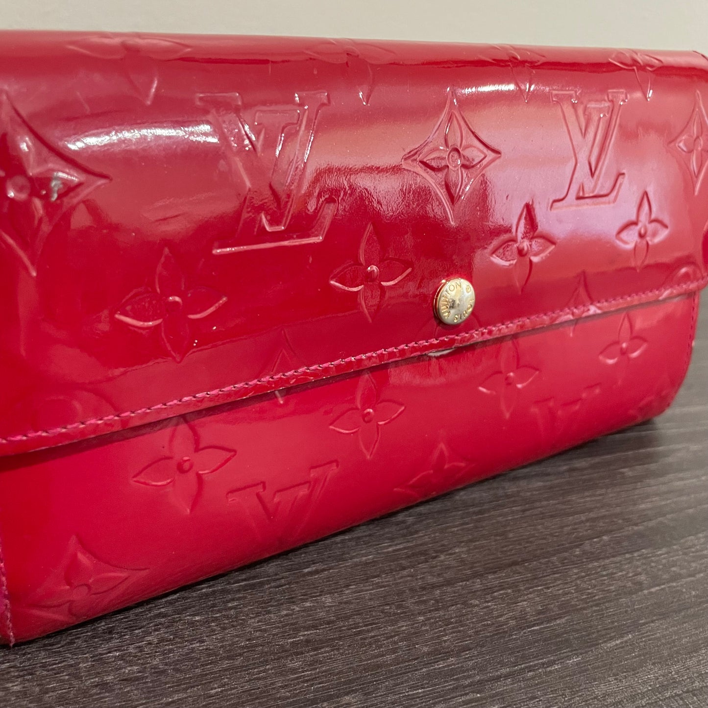 July-9 BAG DROP (Subscriber Price $100) Louis Vuitton Scarlet Vernis Wallet