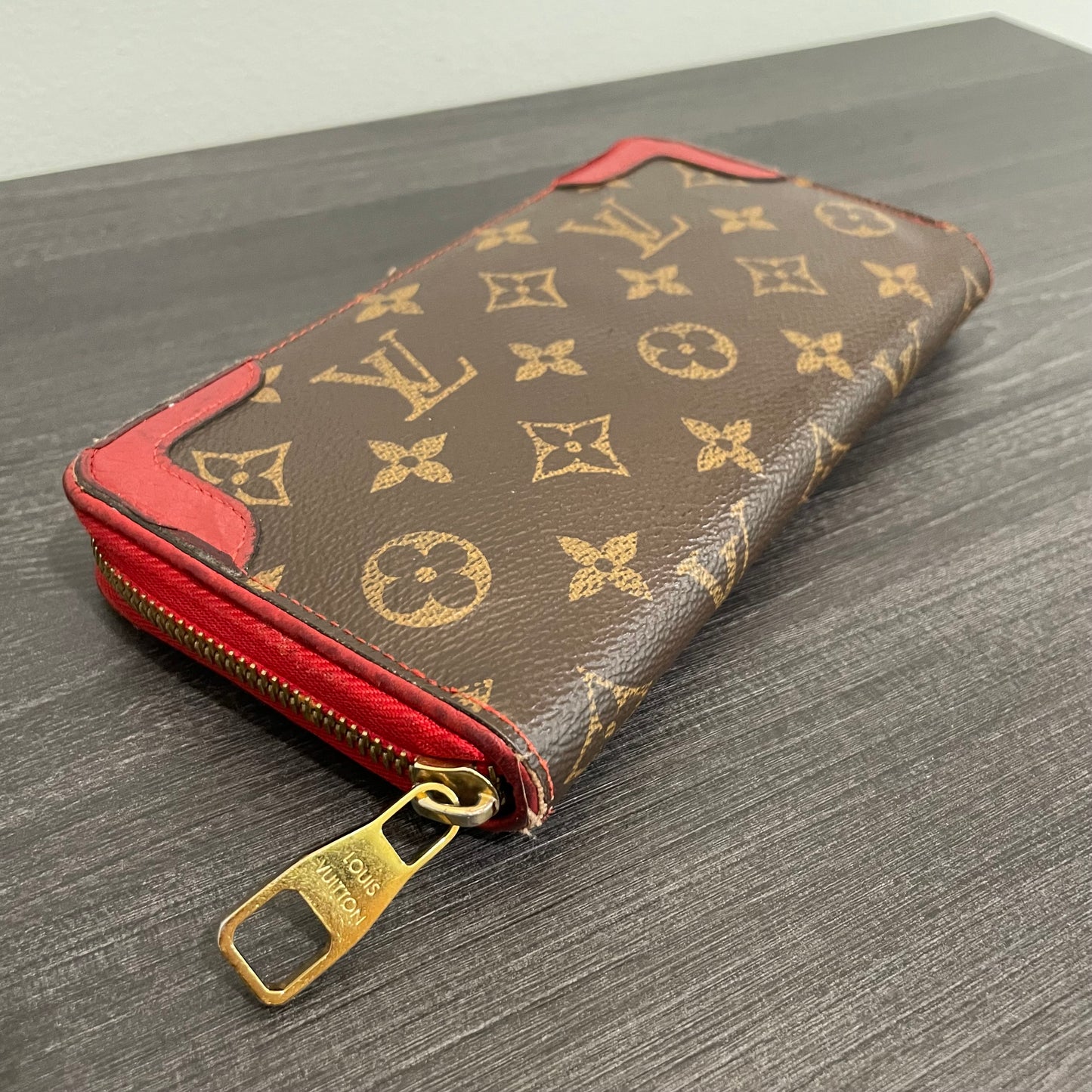 SOLD! Louis Vuitton Monogram Cerise Retiro Zippy Wallet