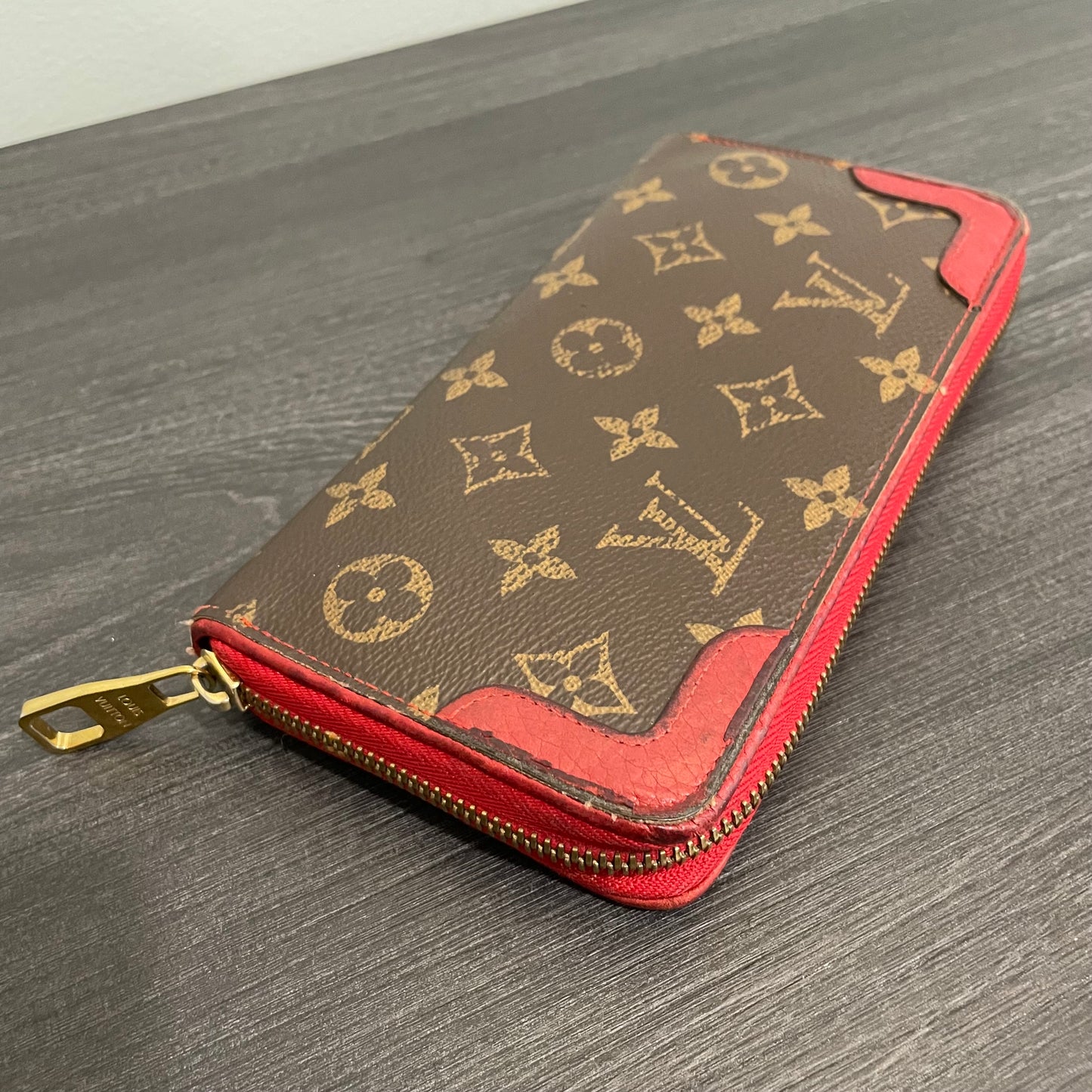 SOLD! Louis Vuitton Monogram Cerise Retiro Zippy Wallet