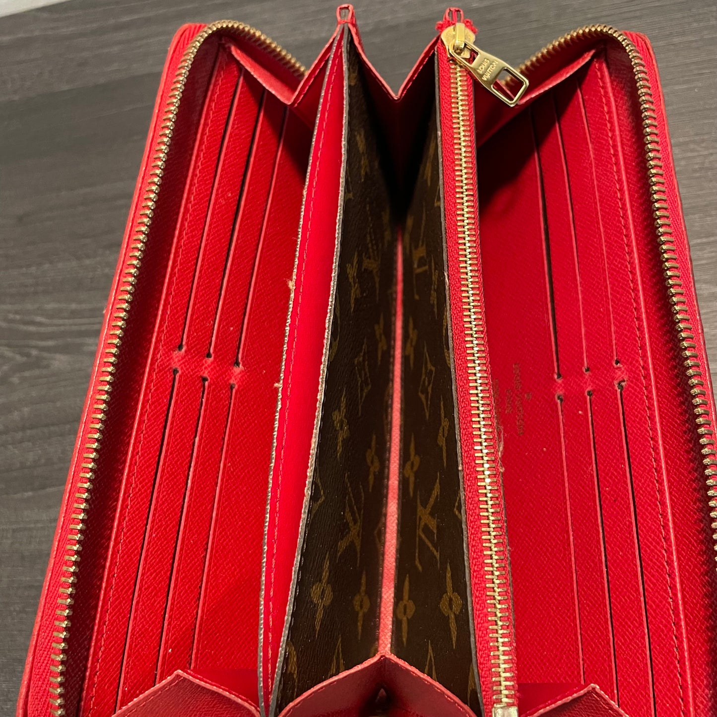 SOLD! Louis Vuitton Monogram Cerise Retiro Zippy Wallet