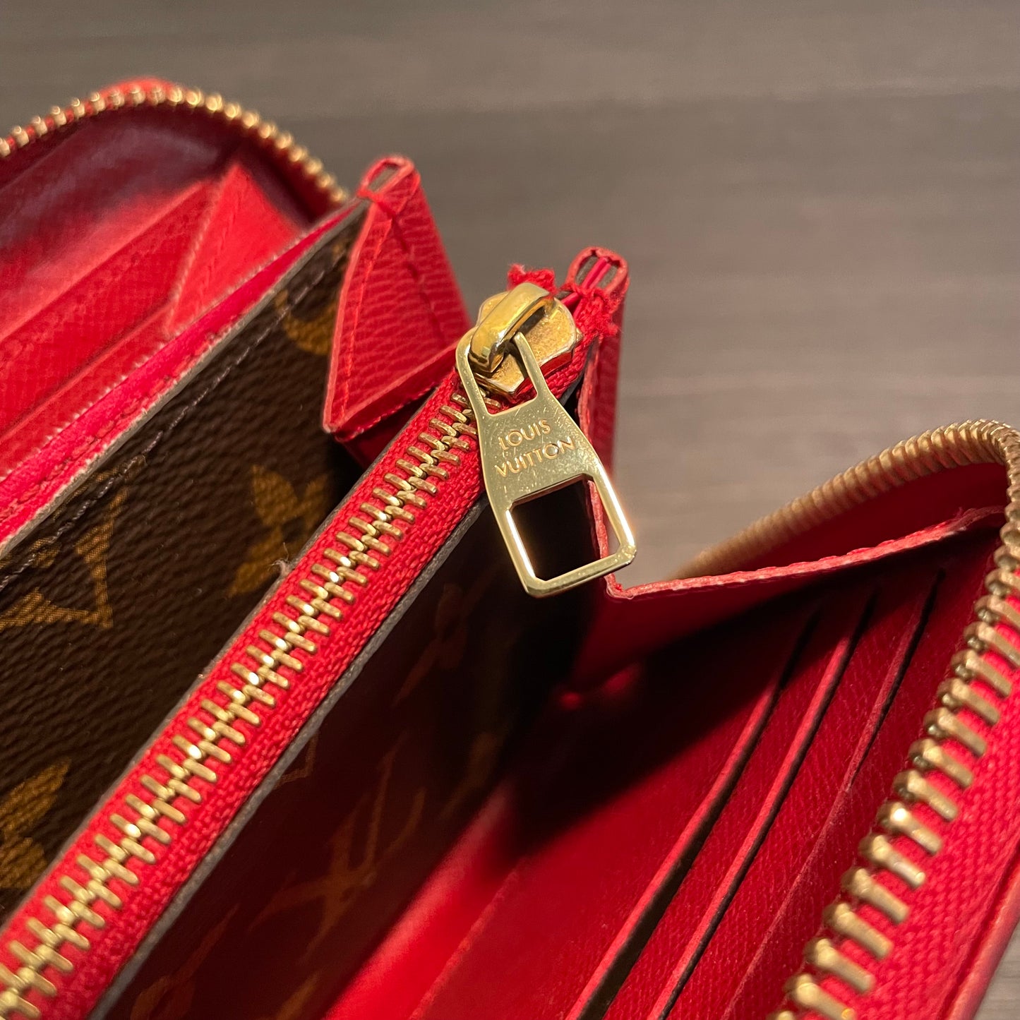 SOLD! Louis Vuitton Monogram Cerise Retiro Zippy Wallet