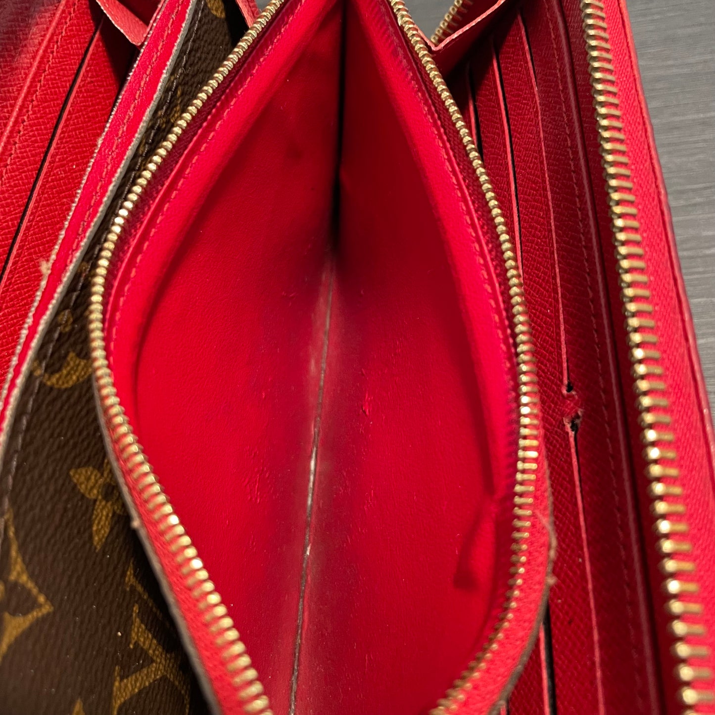 SOLD! Louis Vuitton Monogram Cerise Retiro Zippy Wallet