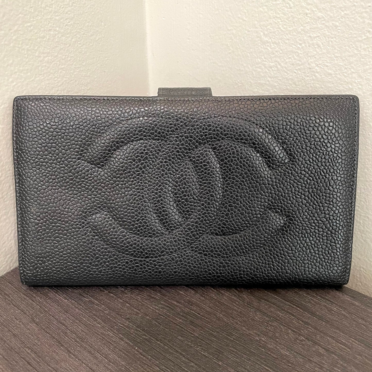 SOLD! CHANEL CC Caviar Leather Bifold Wallet