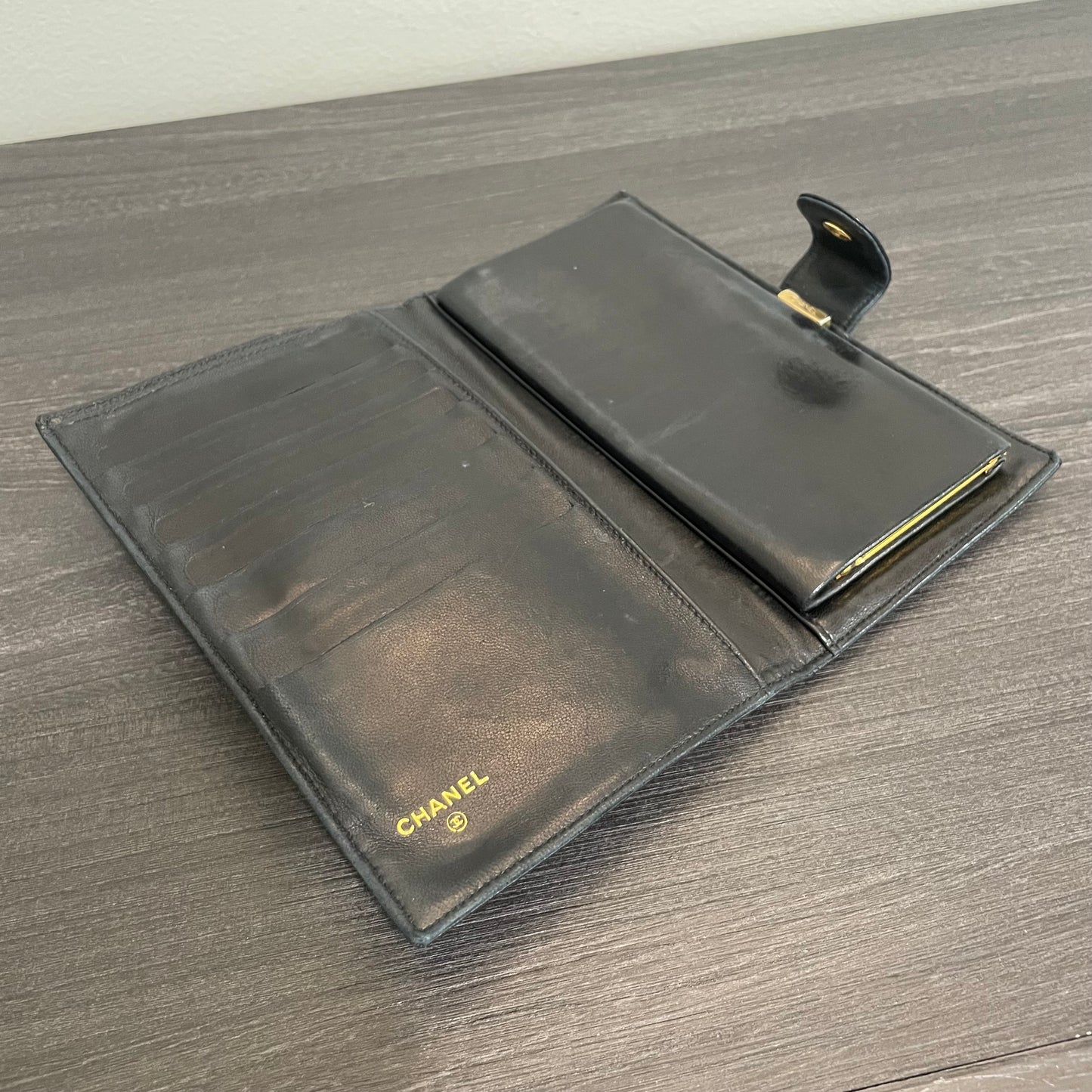 SOLD! CHANEL CC Caviar Leather Bifold Wallet