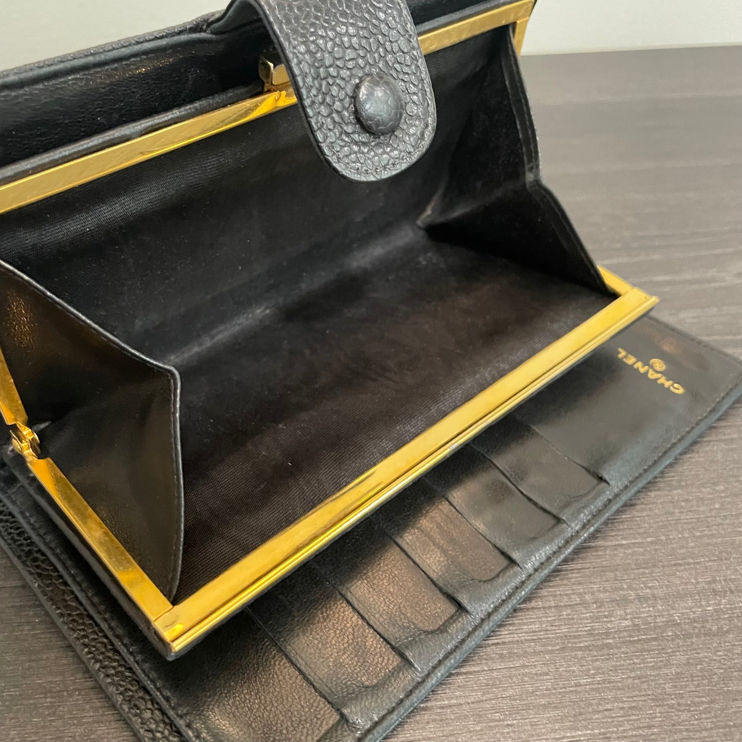 SOLD! CHANEL CC Caviar Leather Bifold Wallet