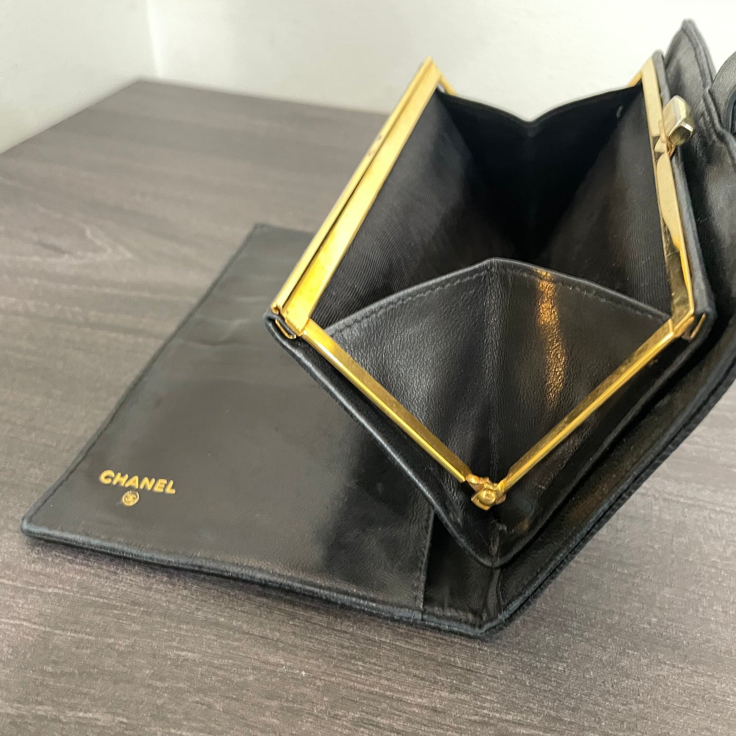 SOLD! CHANEL CC Caviar Leather Bifold Wallet