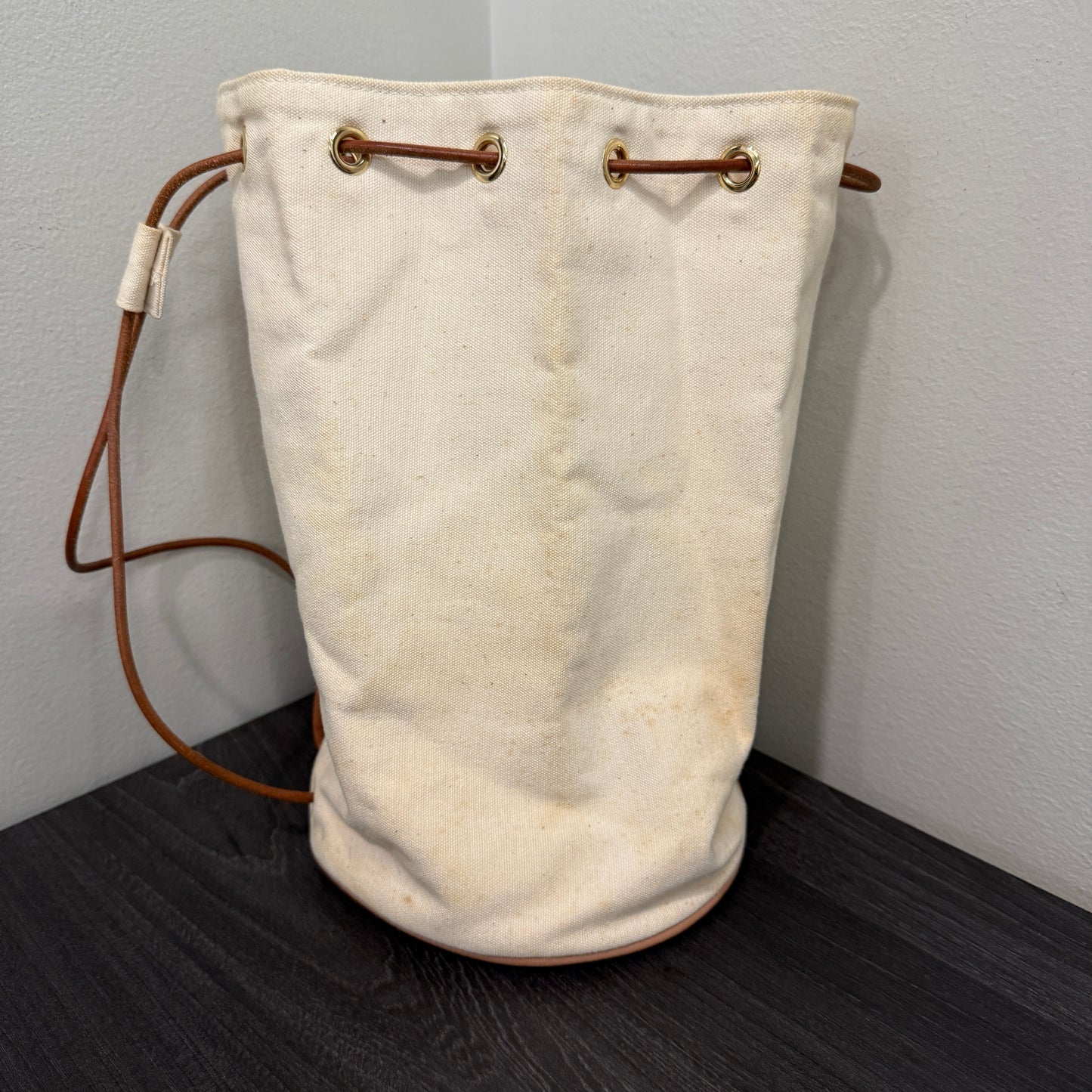 #1028 Hermès Toile Sac Polochon Natural