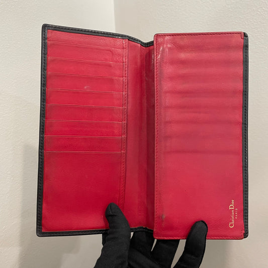 #103 CHRISTIAN DIOR Flap Long Leather Wallet
