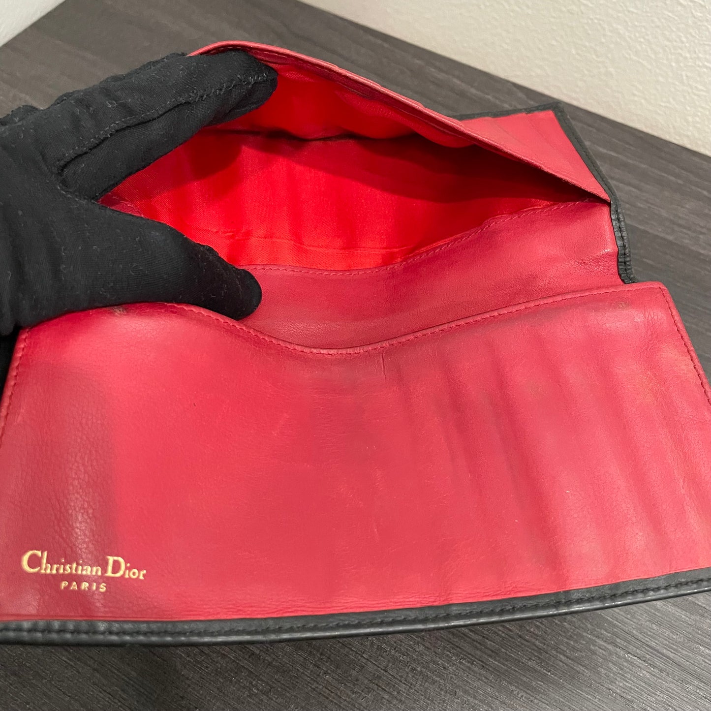 #103 CHRISTIAN DIOR Flap Long Leather Wallet