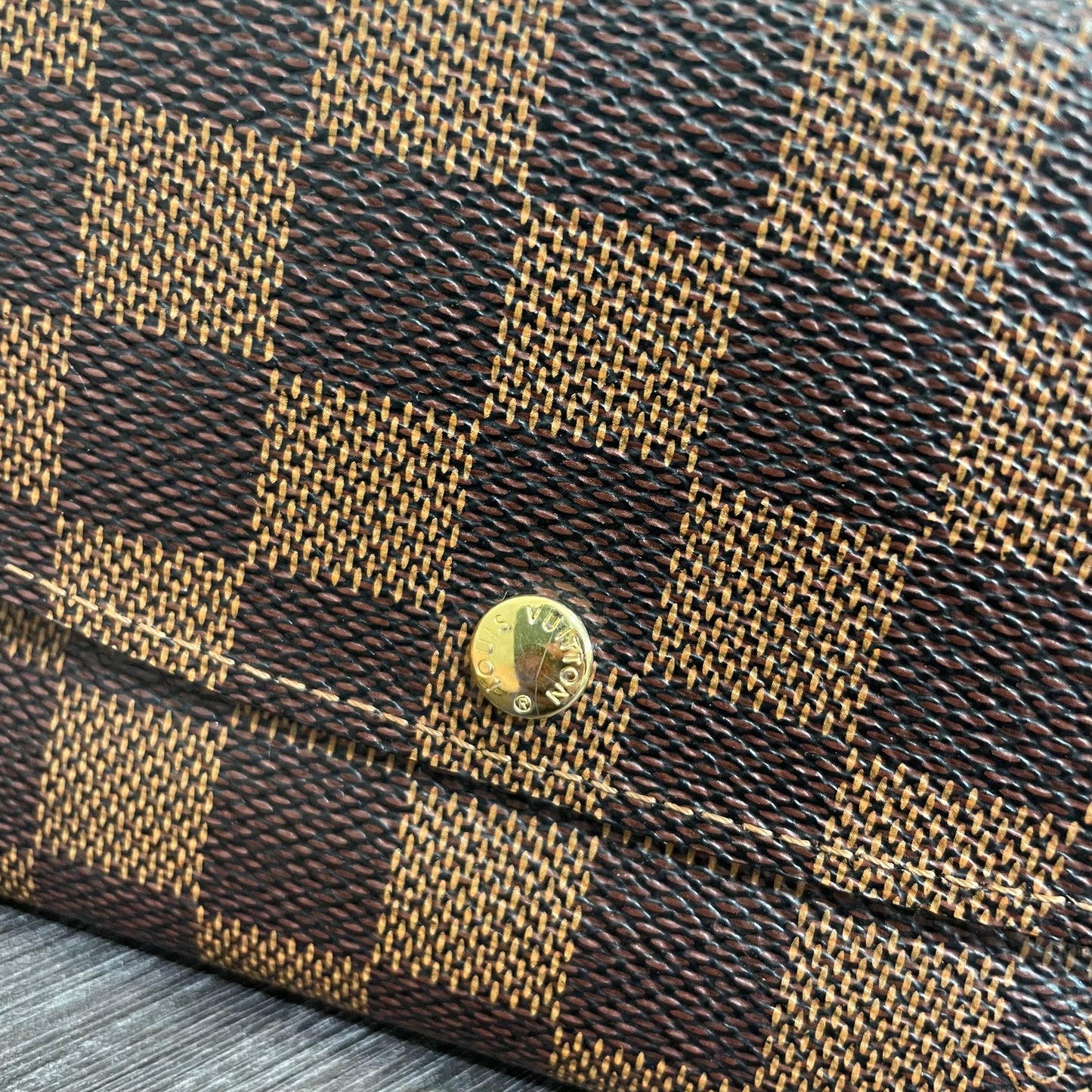SOLD! Louis Vuitton Damier Ebene Wallet on Chain