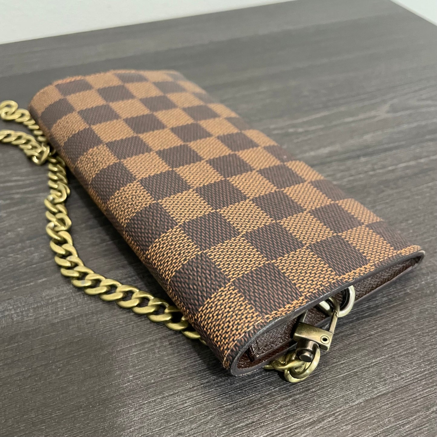 SOLD! Louis Vuitton Damier Ebene Wallet on Chain