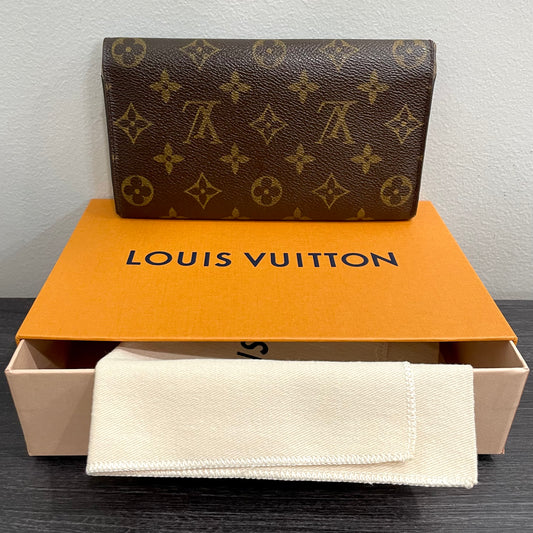 #119 LOUIS VUITTON Monogram Long Bifold Wallet with Dust Bag & Box