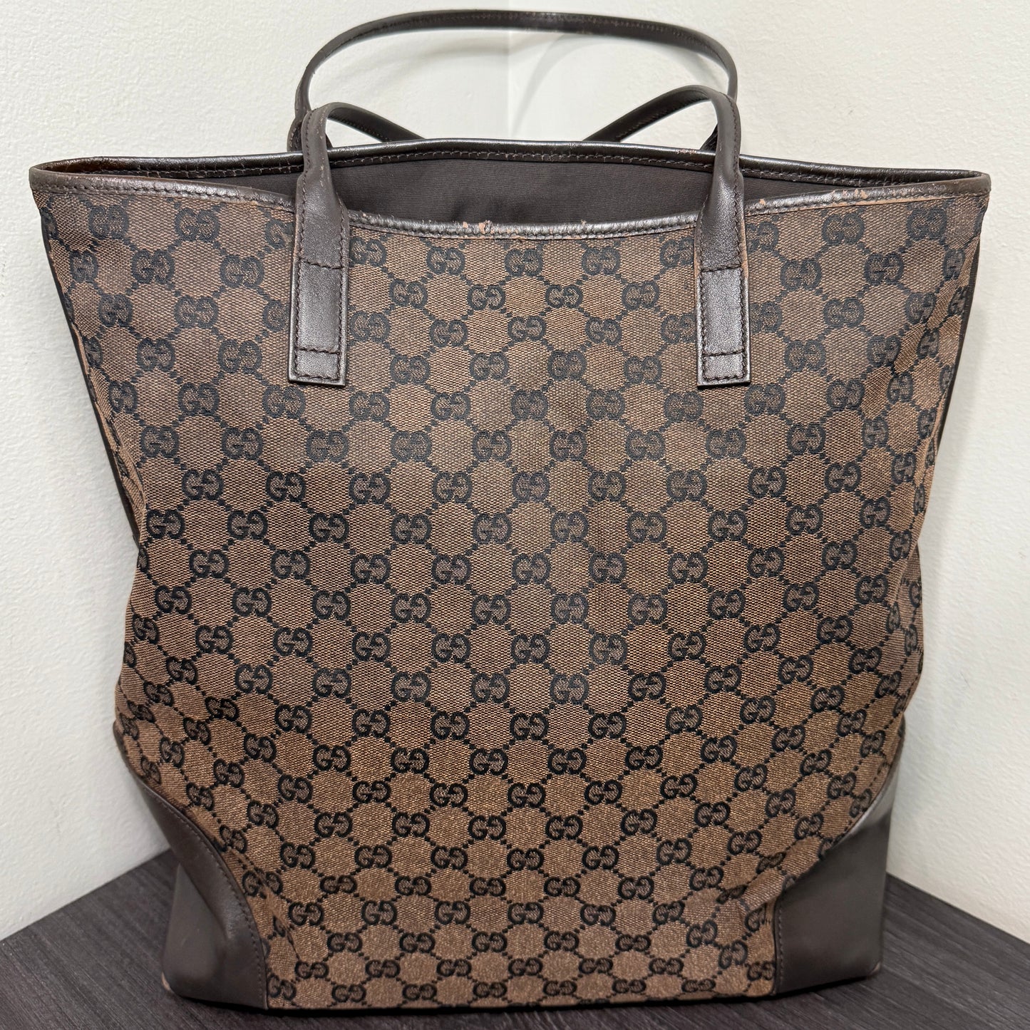 #1054 Gucci GG Large Canvas Tote