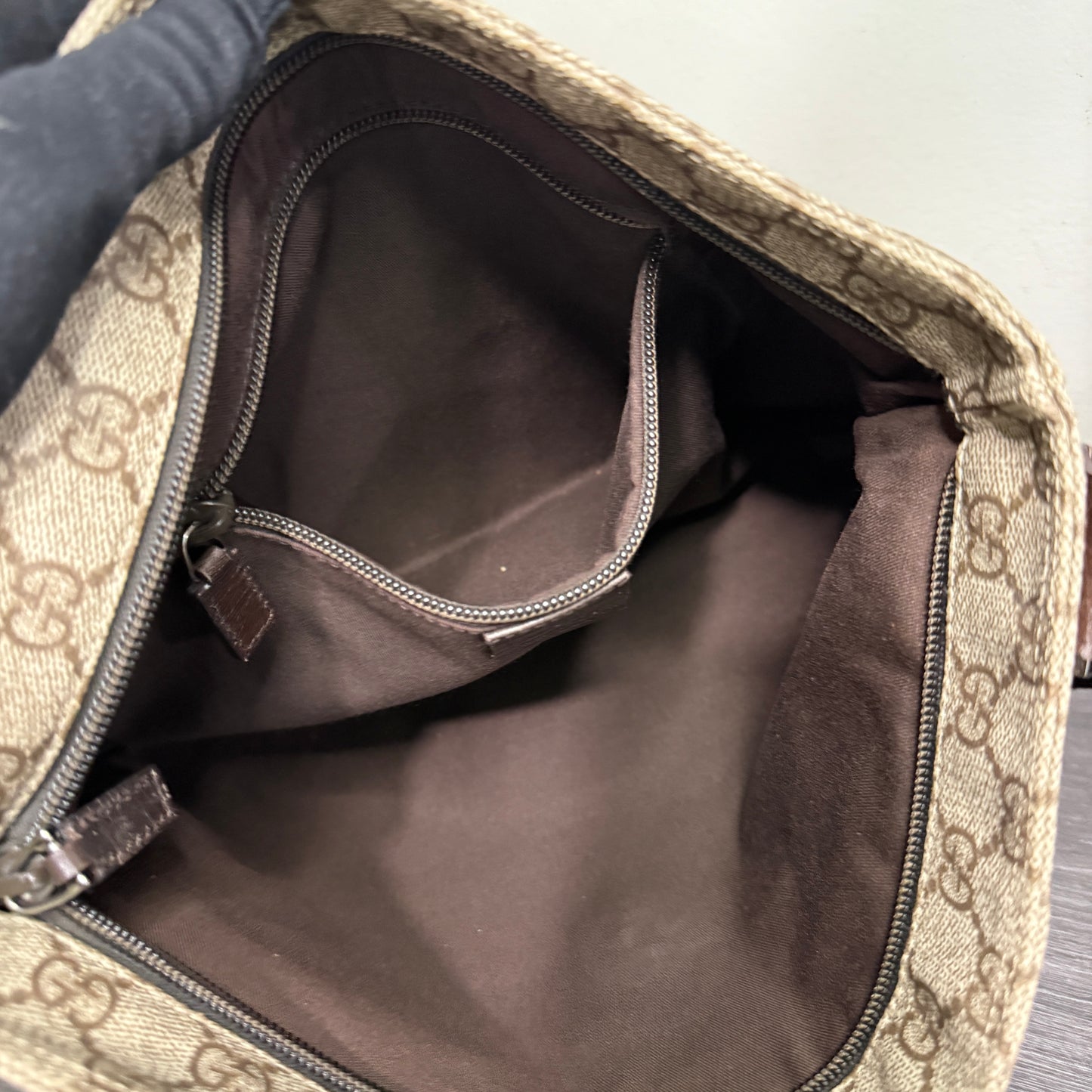 #1055 Gucci GG Coated Canvas Tote with Adjustable Strap
