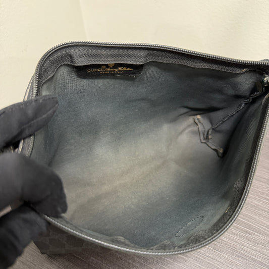 #1061 GUCCI GG Black Coated Canvas Pouch