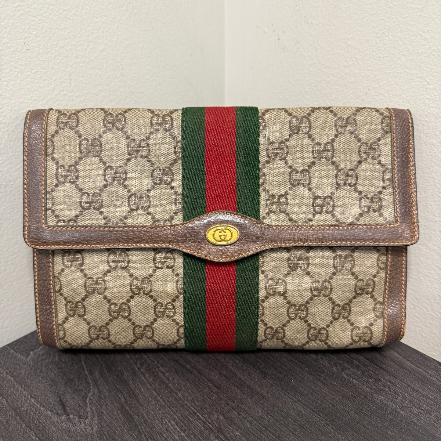 #1062 GUCCI GG Coated Canvas Pouch