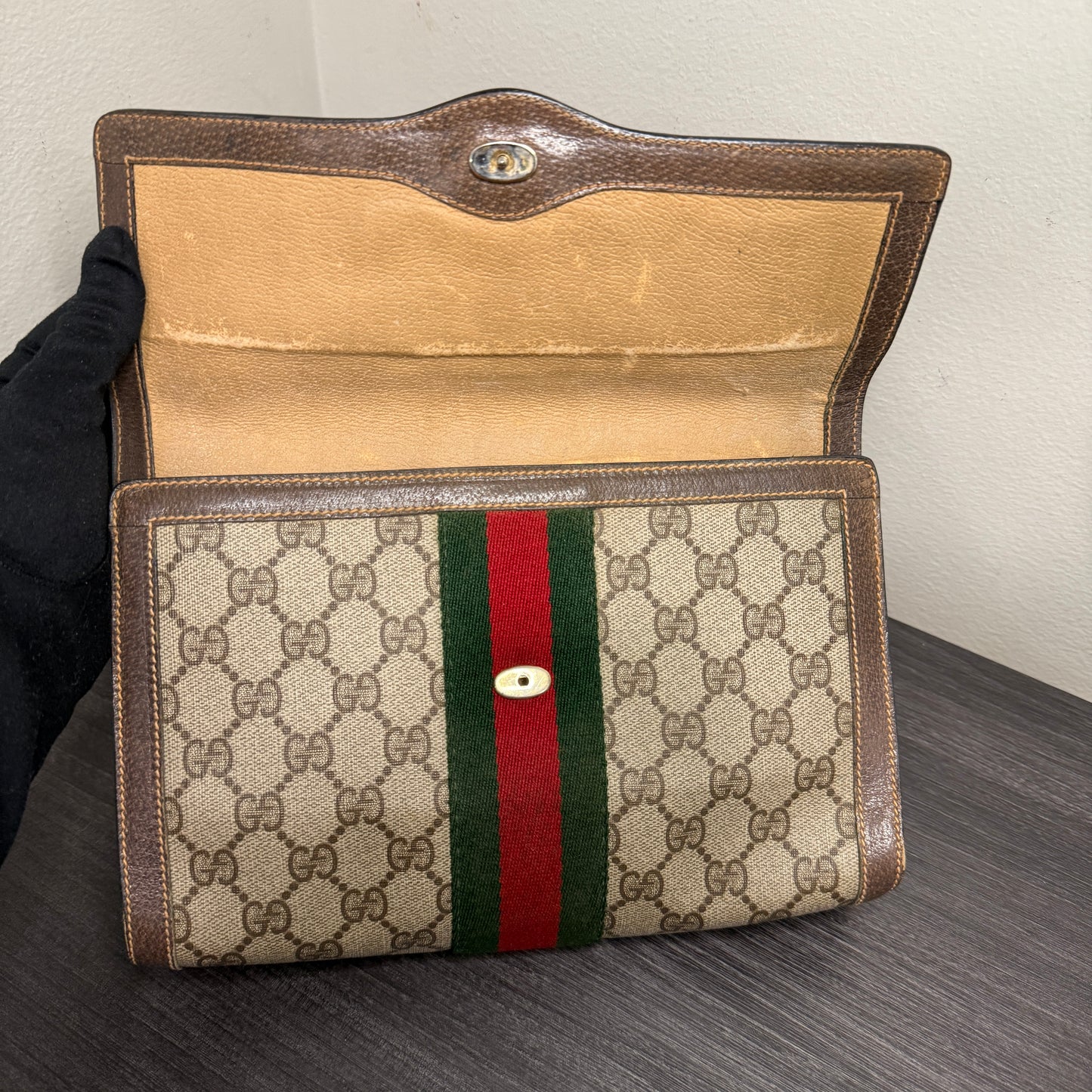 #1062 GUCCI GG Coated Canvas Pouch