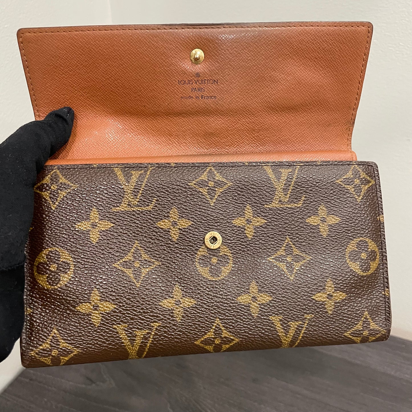 CLEARANCE #166 LOUIS VUITTON Monogram Long Trifold Wallet with Dust Bag & Box