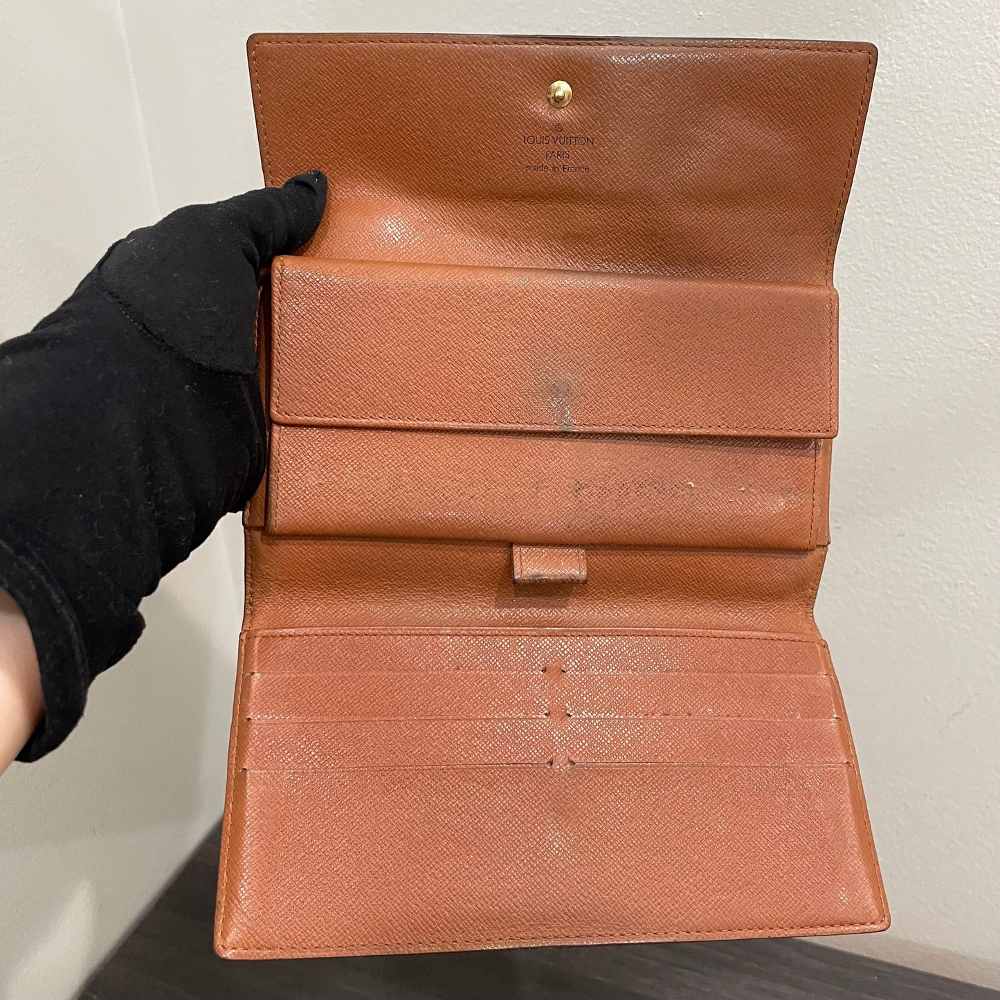 CLEARANCE #166 LOUIS VUITTON Monogram Long Trifold Wallet with Dust Bag & Box